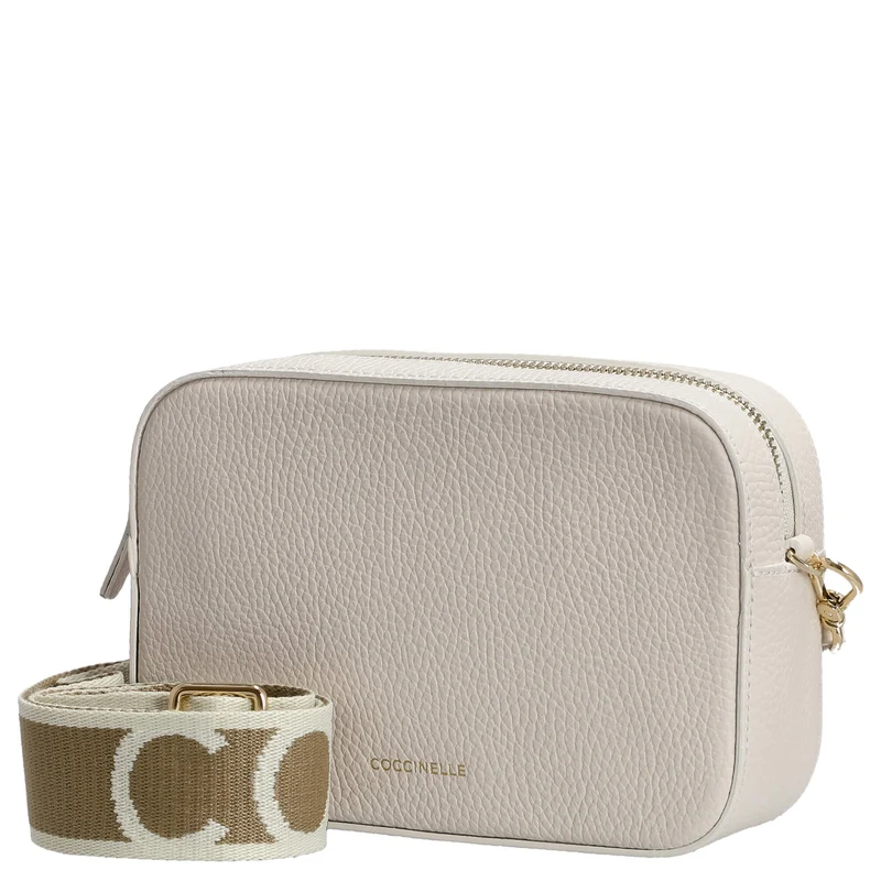 Coccinelle Tebe - Bolso bandolera 19 cm (blanco)
