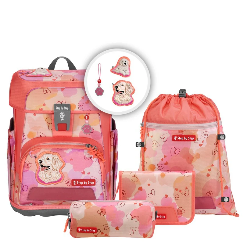 Step by Step Cloud - Set de mochila escolar 5 pzas. (Dog Kira)