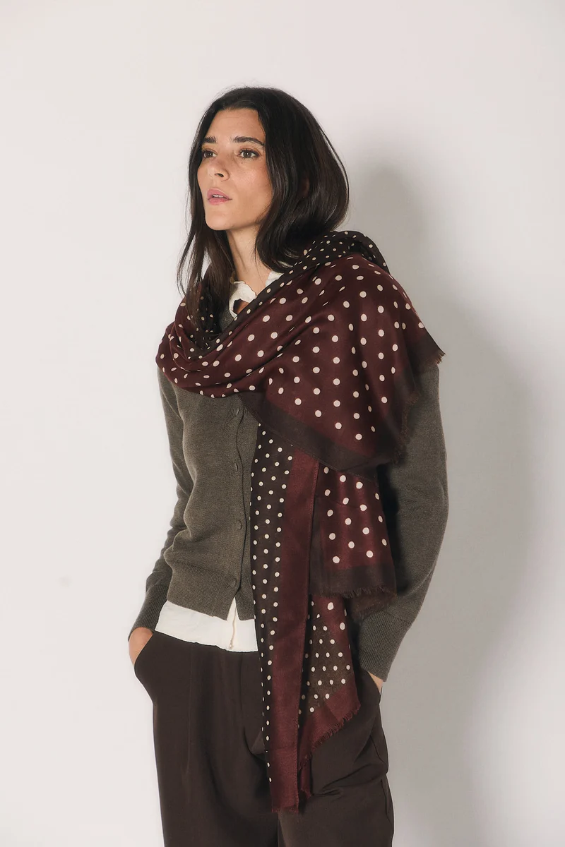 Foulard lunares granate