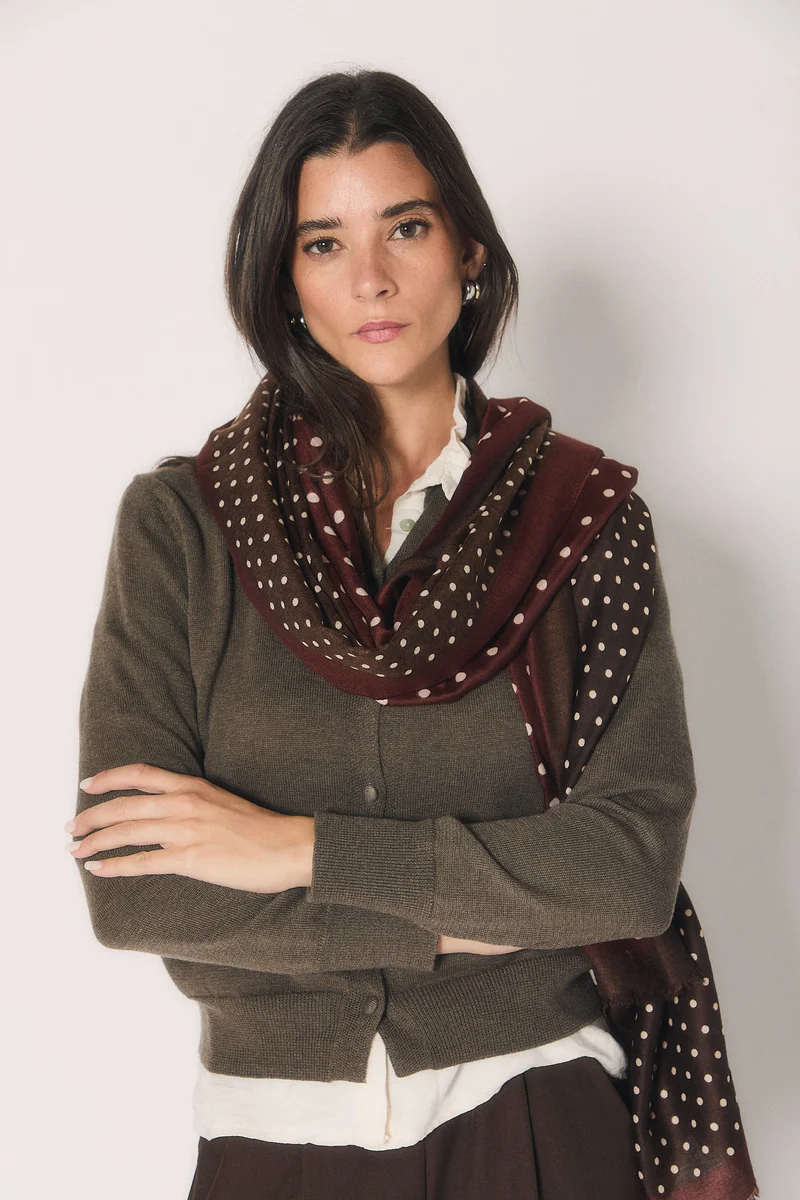 Foulard lunares granate
