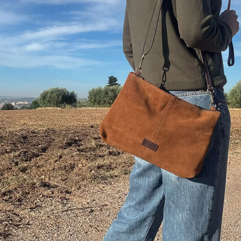 Bandolera mediana Zoe de serraje CUIROTS