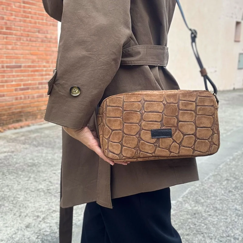 Bolso bandolera Coco de serraje CUIROTS