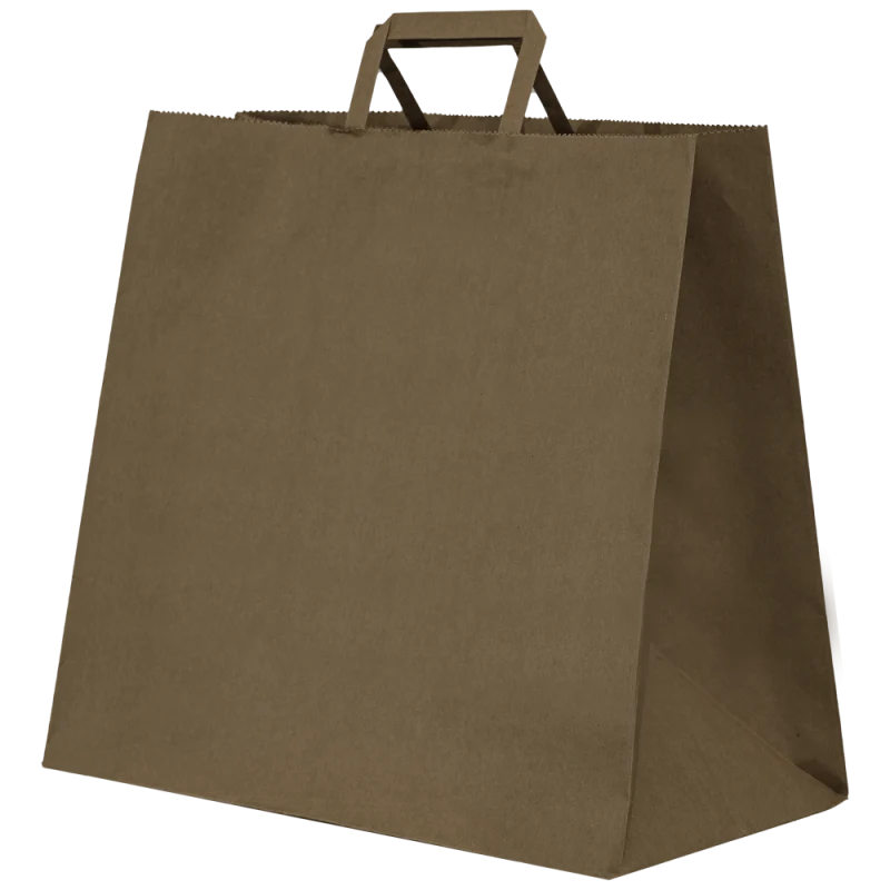 Bolsa Kraft Asa Plana L 90gsm (32+16x35cm)
