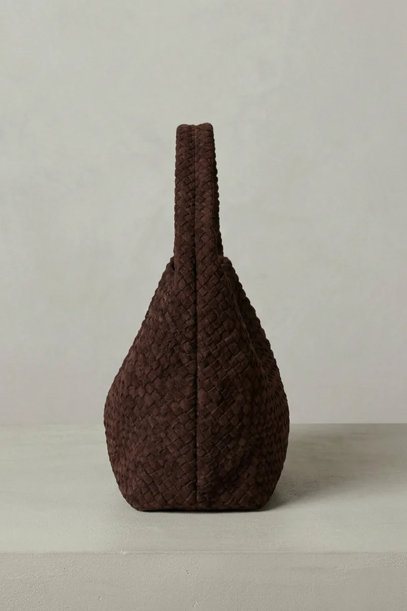 Bolso trenzado marrón