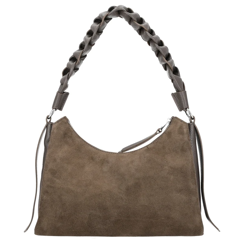 Coccinelle Boheme Suede Bimaterial - Bolso de hombro 30 cm (fango/fango)