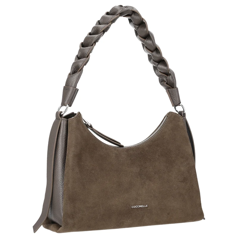 Coccinelle Boheme Suede Bimaterial - Bolso de hombro 30 cm (fango/fango)