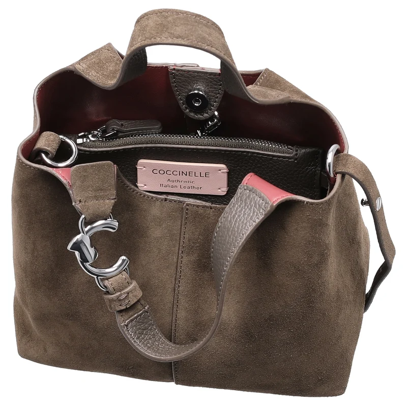 Coccinelle C-Easy Suede - Bolso de mano S 20 cm (fango/fango)