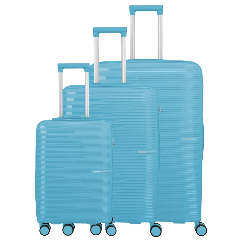 Travelite Pacific - Set de trolley con 4 ruedas 3 piezas (Light Blue)