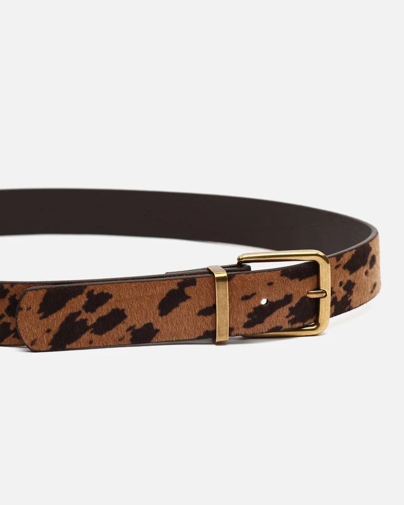 Calisa cinturón con hebilla cuadrada y estampado animal print