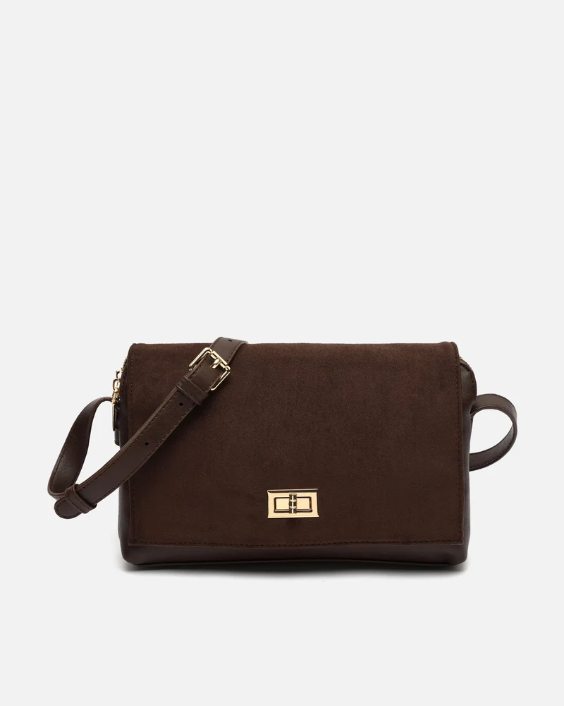 Richa bolso bandolera combinado con solapa efecto ante