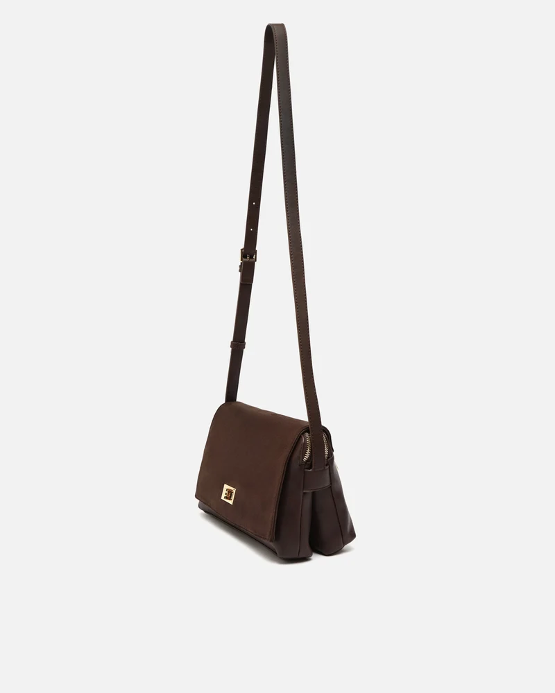 Richa bolso bandolera combinado con solapa efecto ante