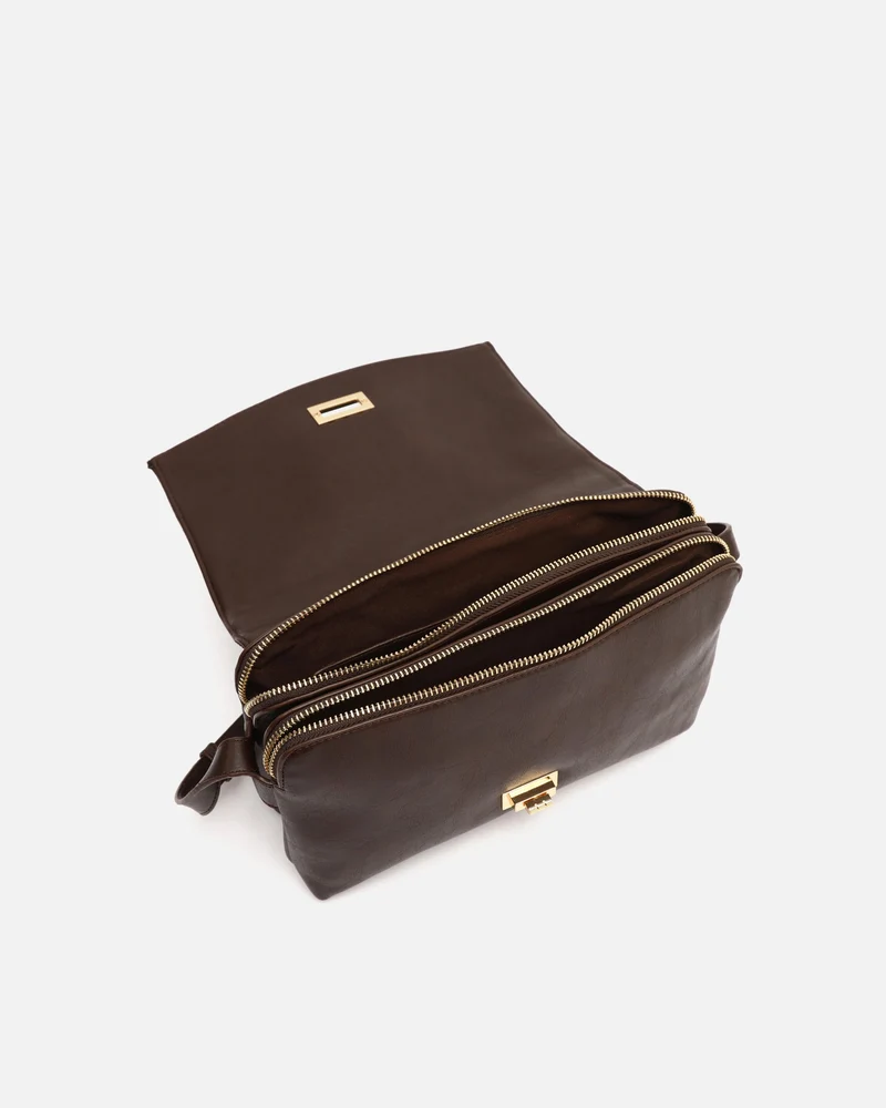 Richa bolso bandolera combinado con solapa efecto ante