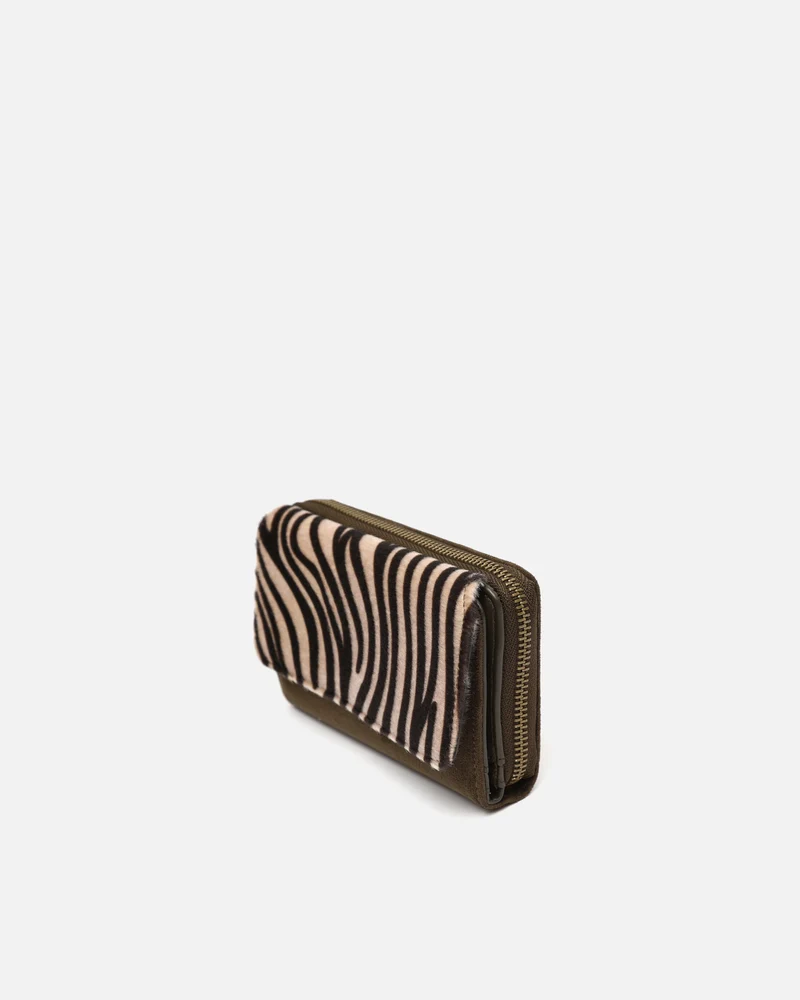 Mider monedero grande efecto ante y estampado animal print