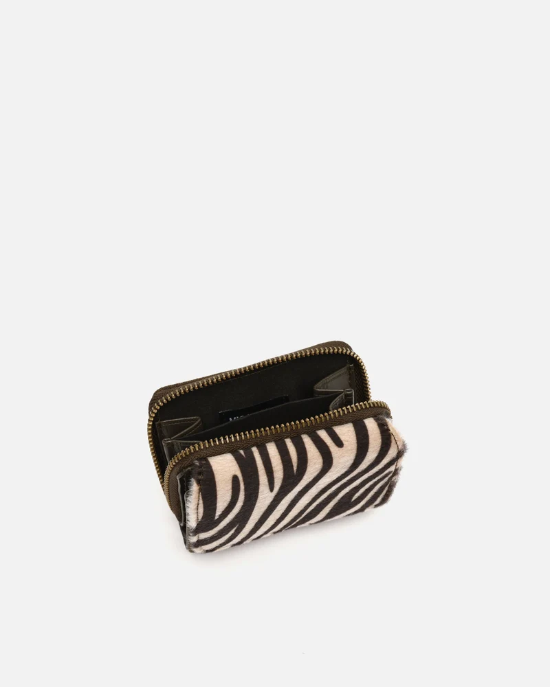 Mider monedero pequeño efecto ante y estampado animal print