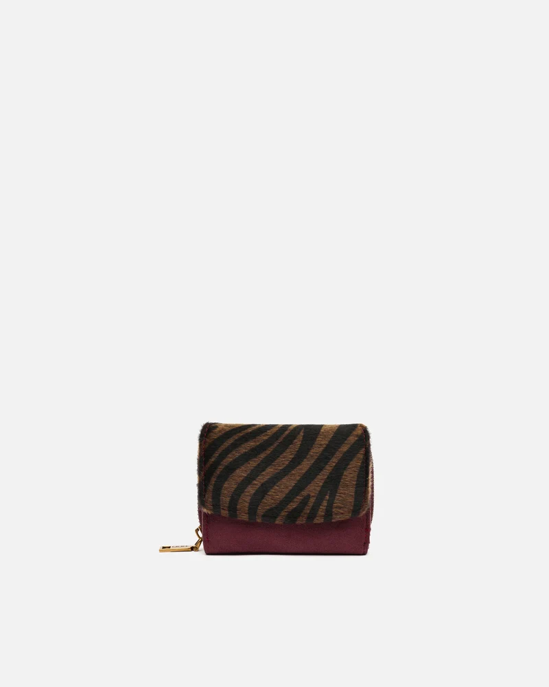 Mider monedero pequeño efecto ante y estampado animal print