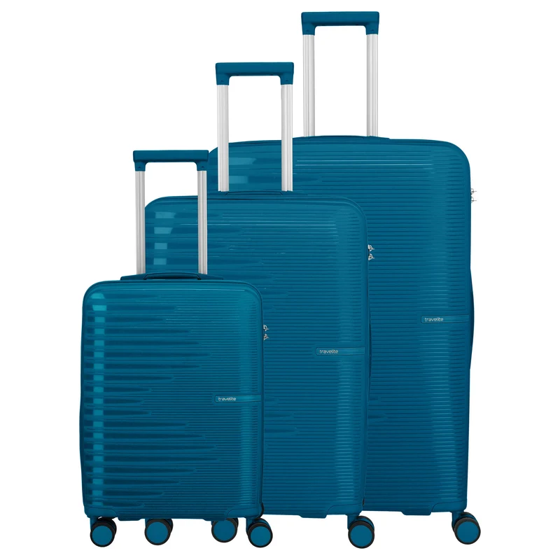 Travelite Pacific - Set de trolley con 4 ruedas 3 piezas (petrol)