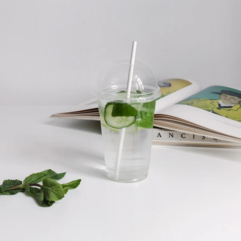 Tapa Compostable Cúpula con Agujero para vaso Compostable de 300 y 400ml