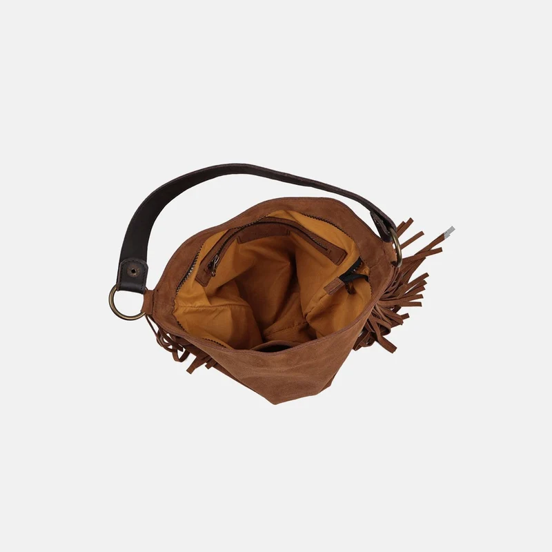 Bolso de hombro de flecos Bravo de serraje CUIROTS