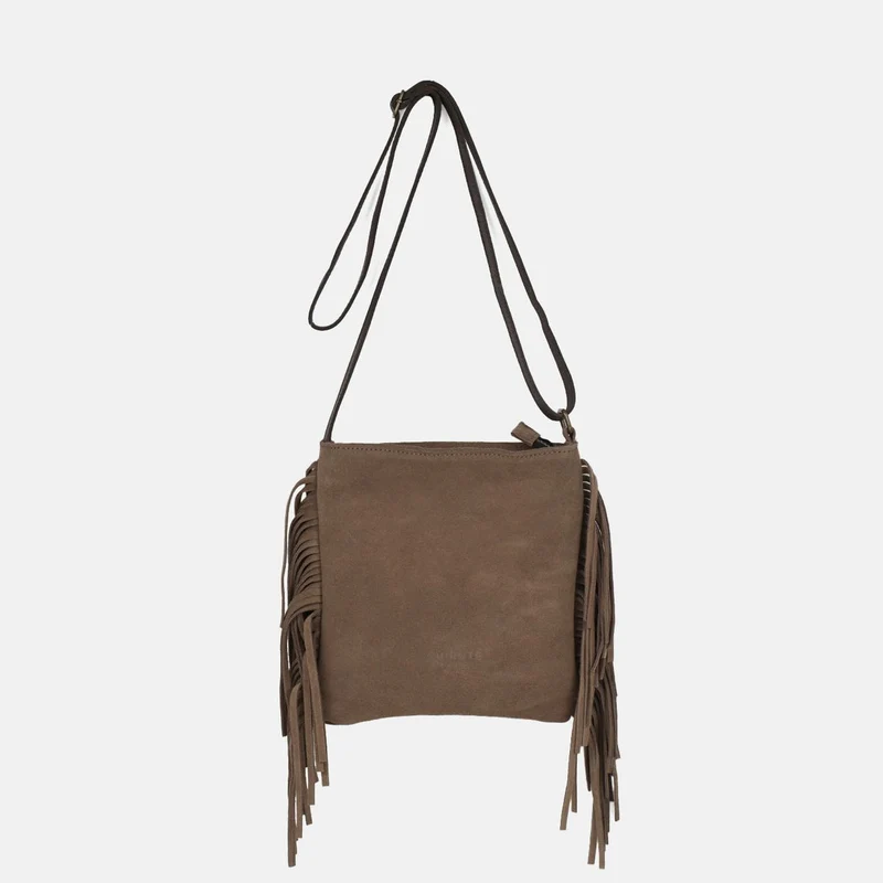 Bandolera rectangular de flecos Bravo de serraje CUIROTS