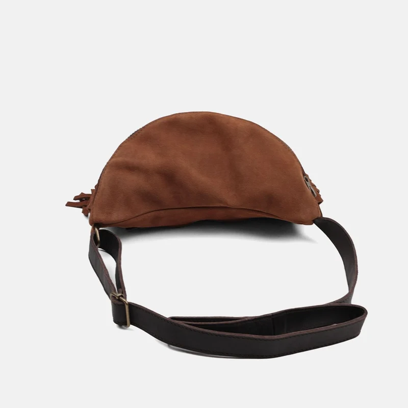 Bandolera riñonera de flecos Bravo de serraje CUIROTS