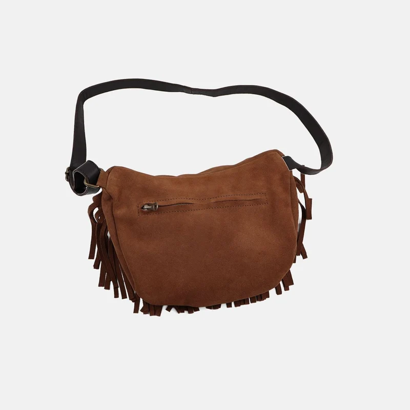 Bandolera riñonera de flecos Bravo de serraje CUIROTS