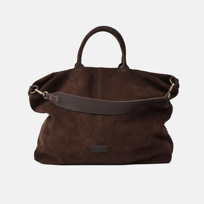 Bolso de mano grande Zoe de serraje CUIROTS