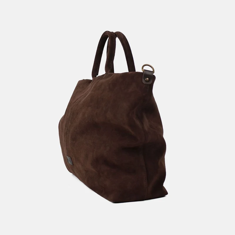 Bolso de mano grande Zoe de serraje CUIROTS