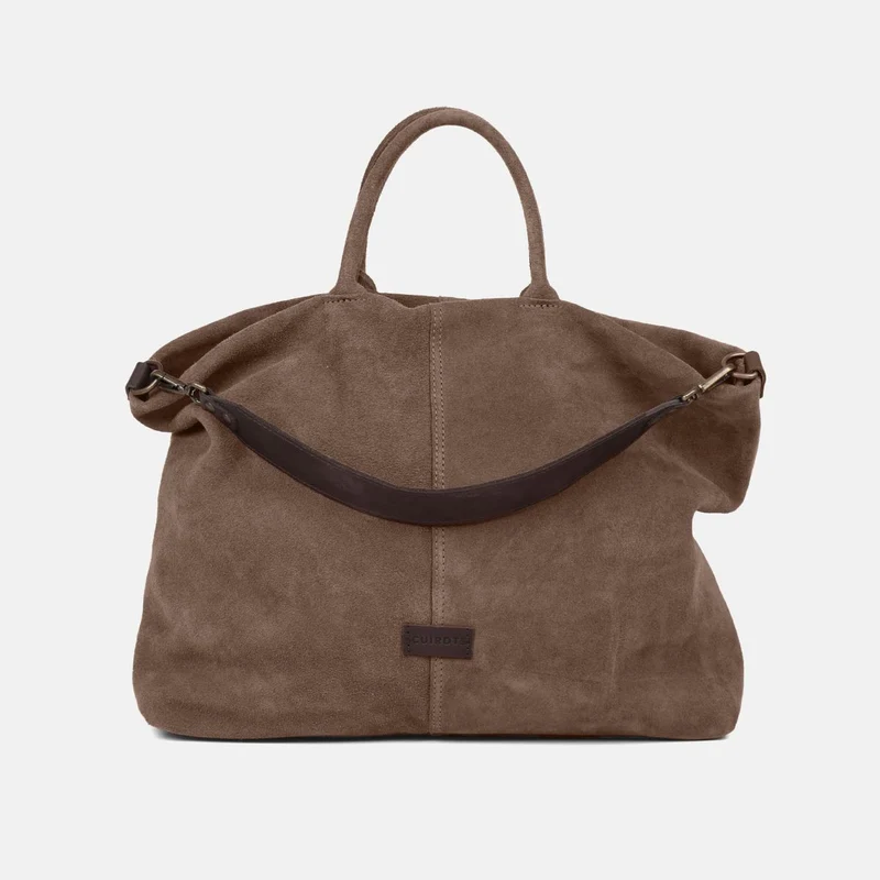 Bolso de mano grande Zoe de serraje CUIROTS