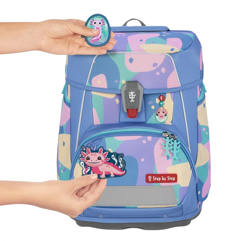 Step by Step Space - Set de mochila escolar 5 piezas (Axolotl Sally)