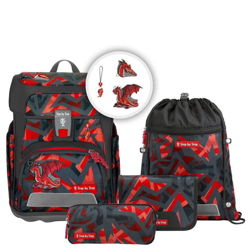 Step by Step Cloud - Set de mochila escolar 5 piezas (Dragon Firo)