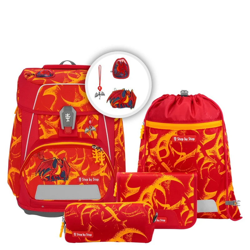 Step by Step Space - Set de mochila escolar 5 piezas (Dragon Toro)