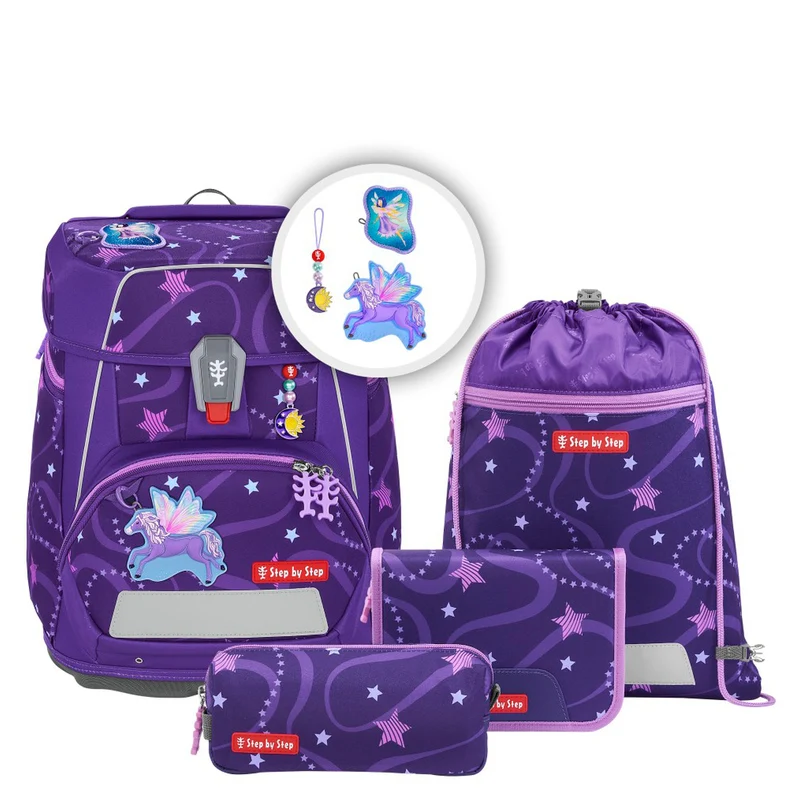 Step by Step Space - Juego de mochila escolar 5 piezas (Pegasus Emily)