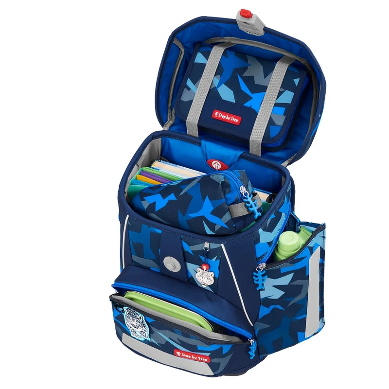 Step by Step Space - Set de mochila escolar 5 piezas (Snow Leopard Arko)