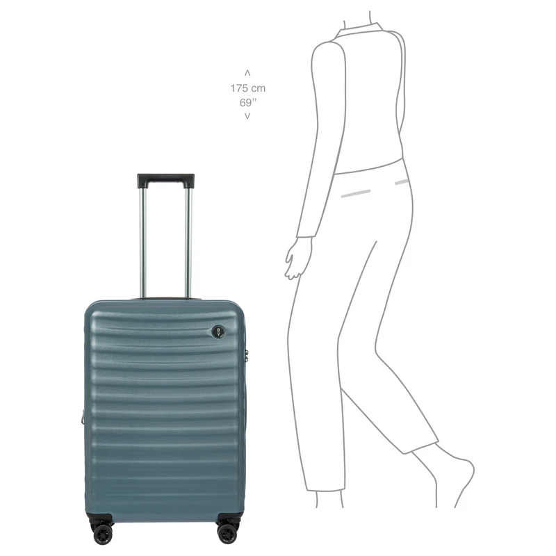 Brics Nausicaa - Trolley de 4 ruedas 69.5 cm expandible (grey blue)