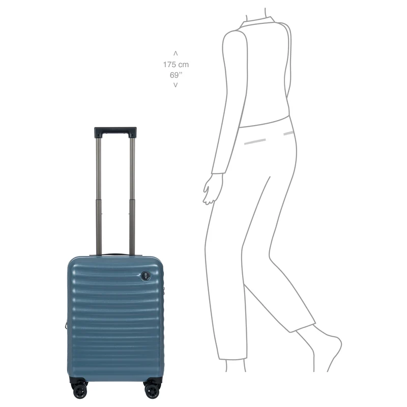 Brics Nausicaa - Trolley de cabina de 4 ruedas 55 cm expandible (grey blue)