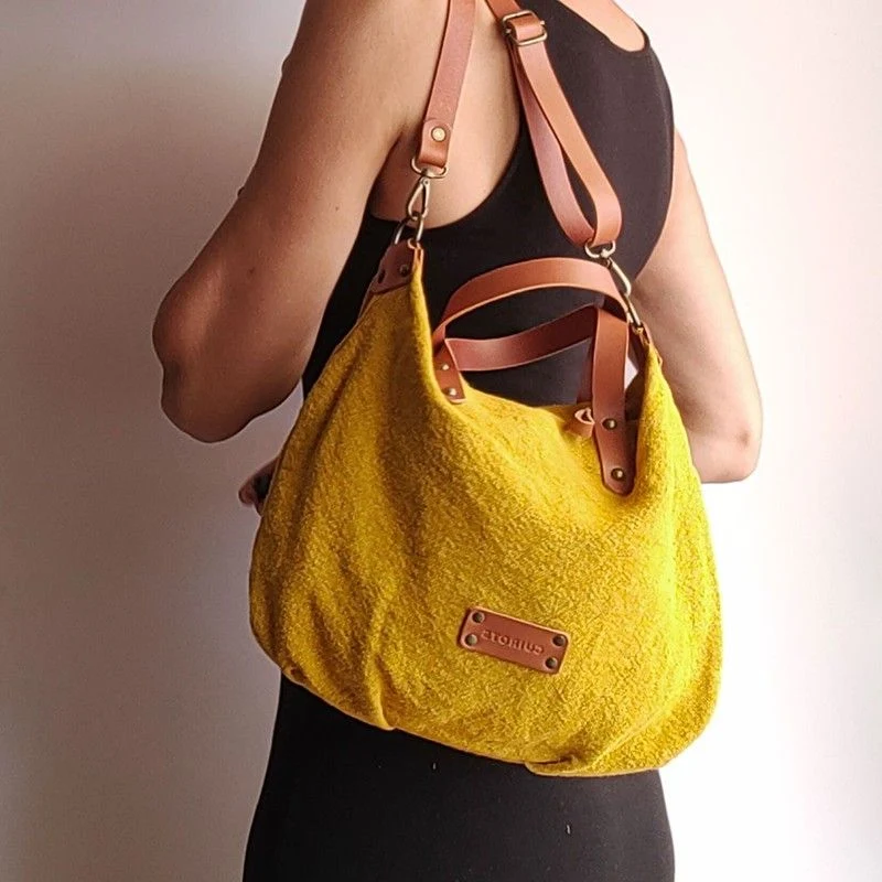 Bolsa de mano CUIROTS de lino reciclado