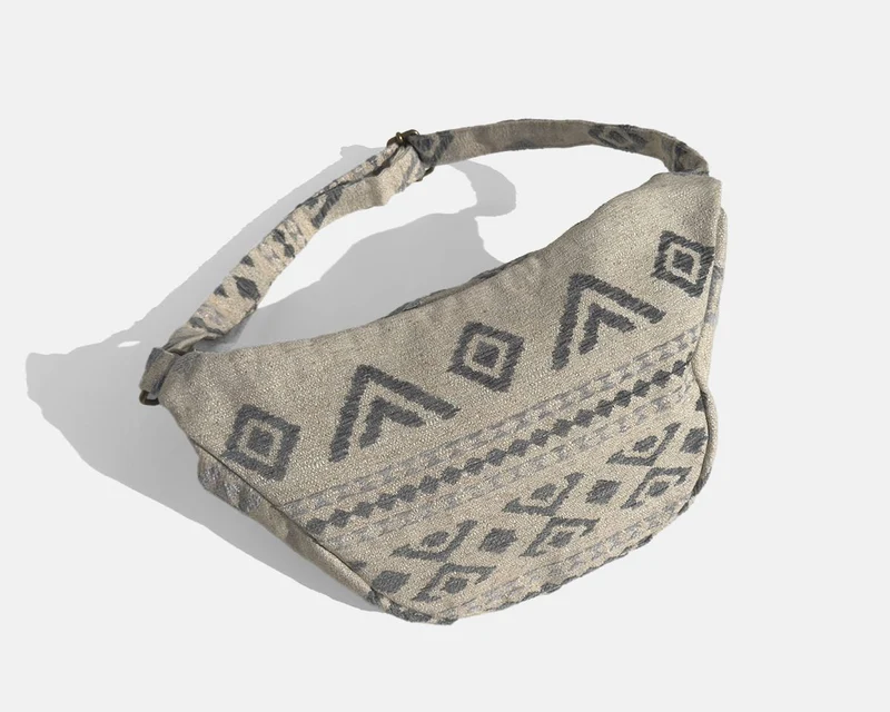 Bolsa bandolera pequeña MINIOTS étnico gris