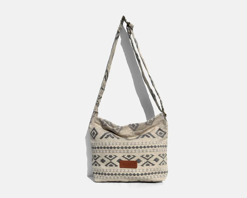 Bolsa bandolera mediana MINIOTS étnico gris