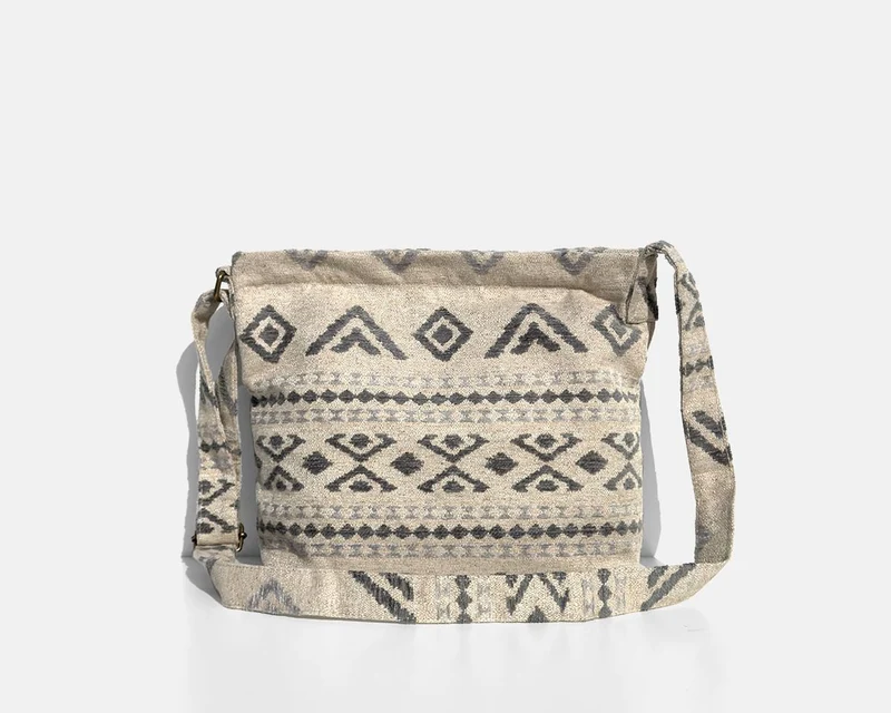 Bolsa bandolera mediana MINIOTS étnico gris