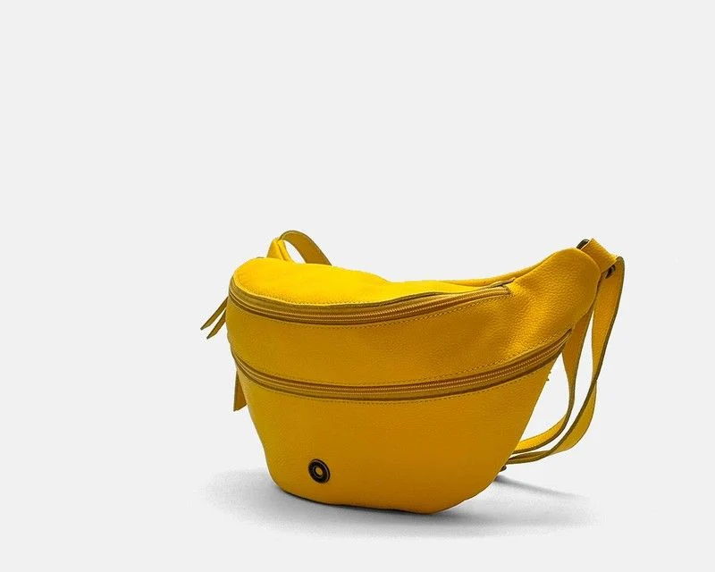 Bandolera tipo riñonera CUIROTS Seta doble cremallera de piel