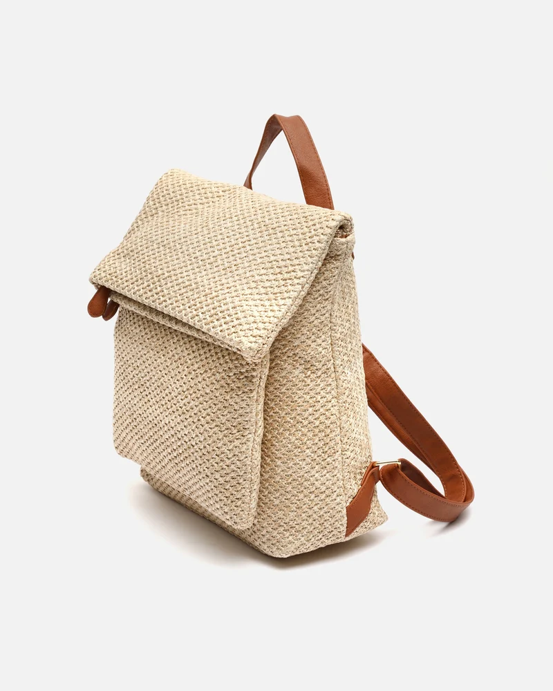 Ralen mochila con solapa efecto rafia