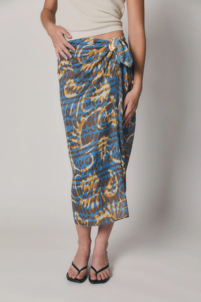 Foulard estampado azul