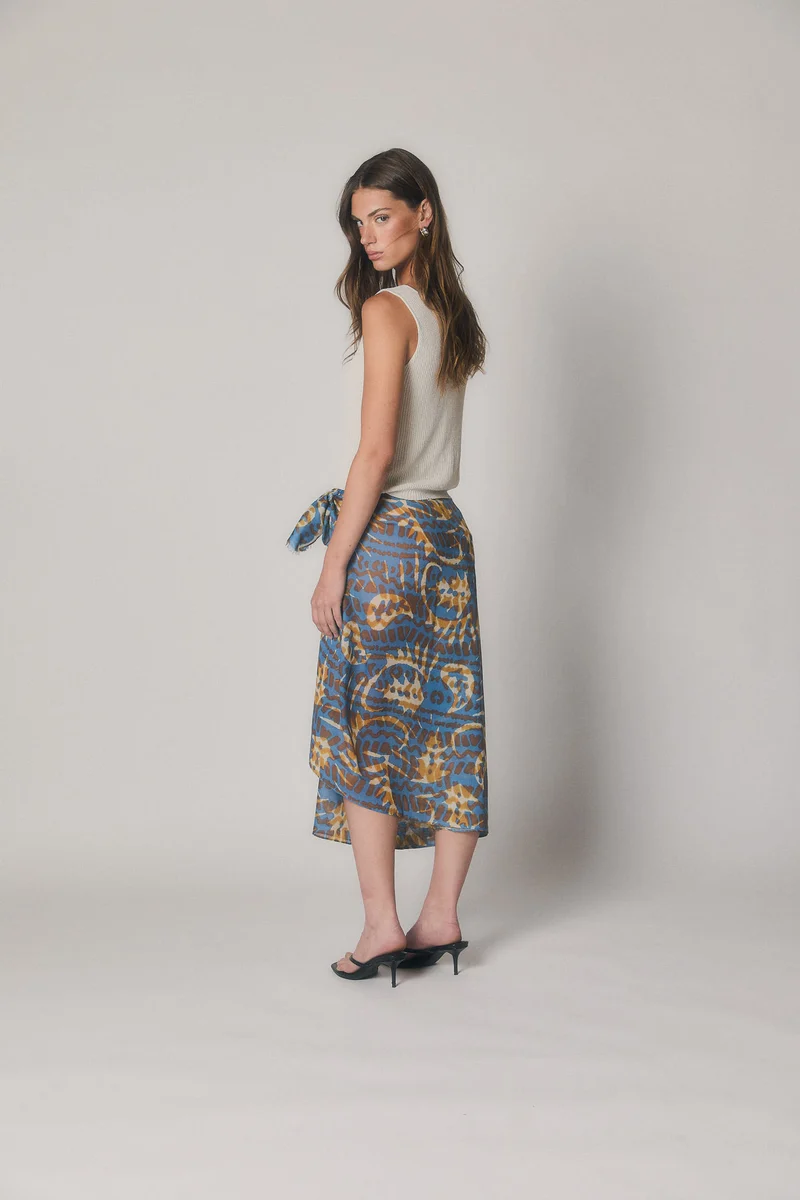 Foulard estampado azul