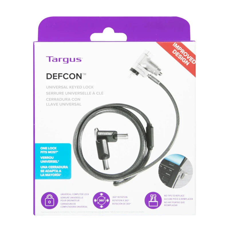 DEFCON™ Ultimate Universal Keyed Cable Candado con cabezal adaptable Slimline Candado