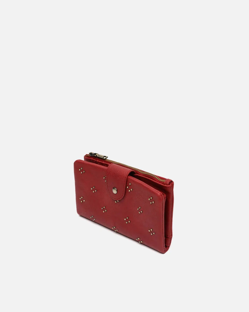 Florchi monedero grande con detalles metálicos