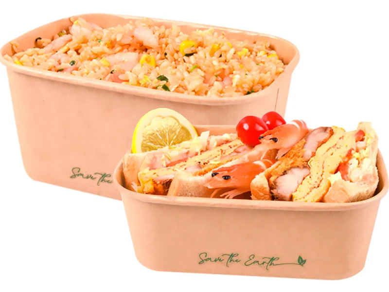 Envase Microondable Rectangular Kraft 750 ml- 25oz