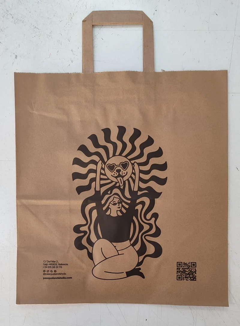 Bolsa Kraft Asa Plana XL (32x12x40cm) (personalizada a 1 tinta- a 2 caras)- 1500 unidades