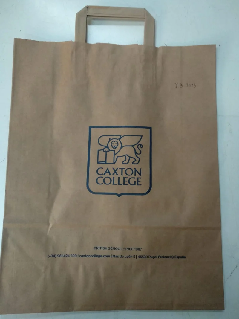 Bolsa Kraft Asa Plana S1 (26x14x32cm) (personalizada a 1 tinta- a 2 caras)- 1500 unidades