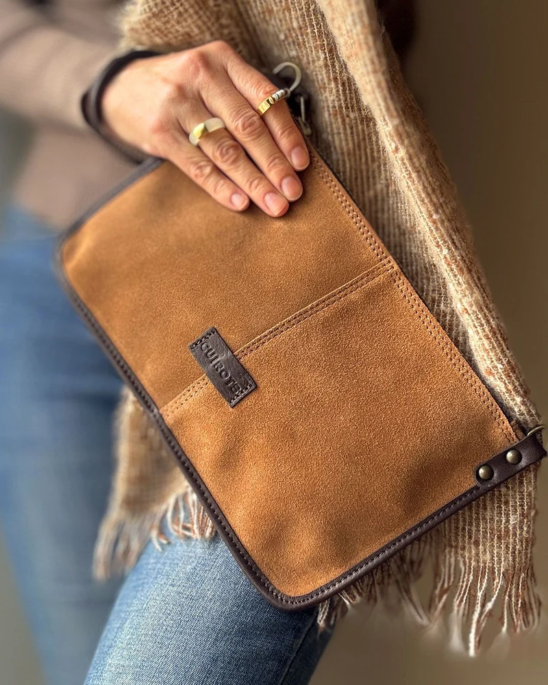 Bolso de mano pequeño y bandolera de serraje CUIROTS Zoe