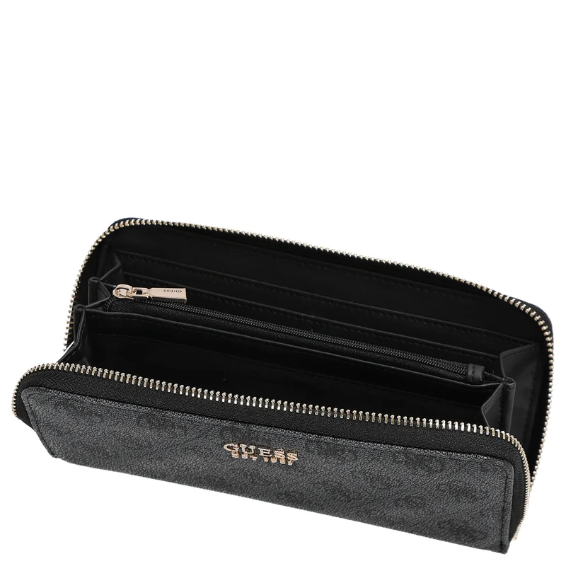 Guess Brenton SLG Large Zip Around - Cartera 12cc 21 cm (coal logo)